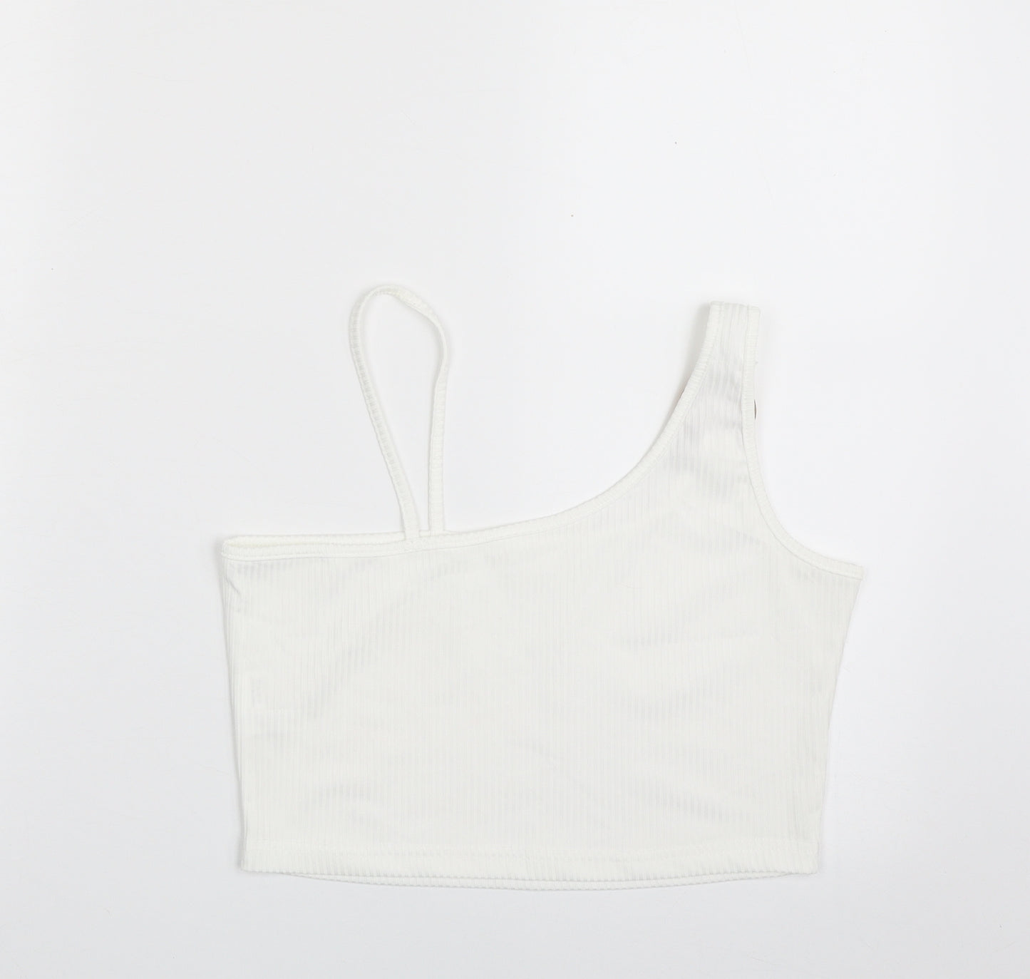 SheIn Womens White  Polyester Cropped Tank Size M Off the Shoulder - Band Tee