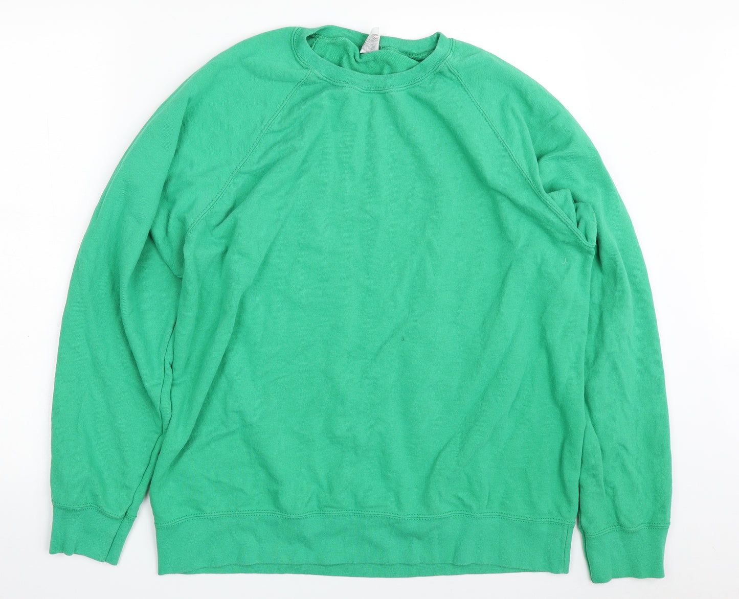 Fruit of the Loom Mens Green  Cotton Pullover Sweatshirt Size L