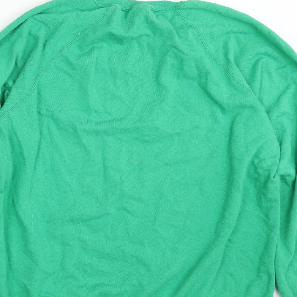Fruit of the Loom Mens Green  Cotton Pullover Sweatshirt Size L