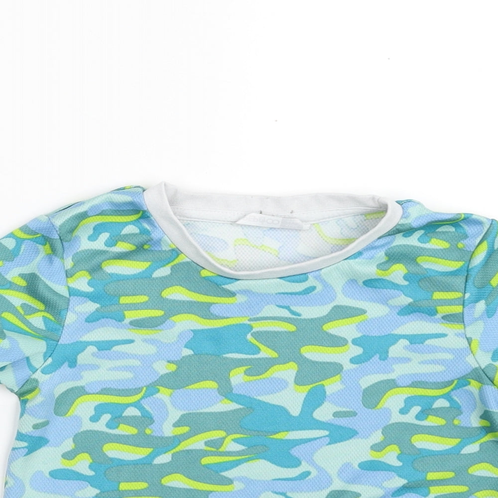 Pep&Co Boys Green Camouflage 100% Polyester Pullover T-Shirt Size 4-5 Years Crew Neck Pullover