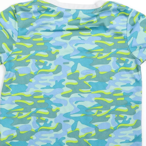 Pep&Co Boys Green Camouflage 100% Polyester Pullover T-Shirt Size 4-5 Years Crew Neck Pullover
