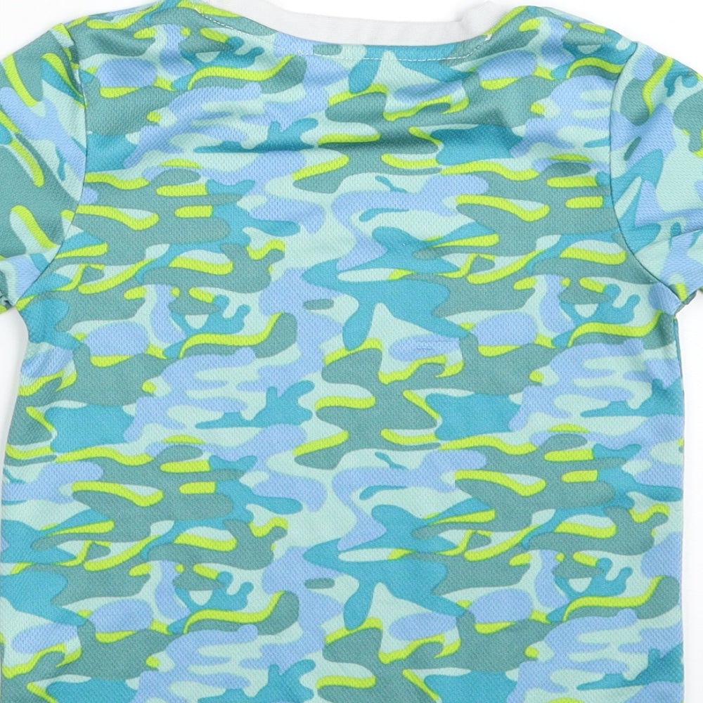 Pep&Co Boys Green Camouflage 100% Polyester Pullover T-Shirt Size 4-5 Years Crew Neck Pullover