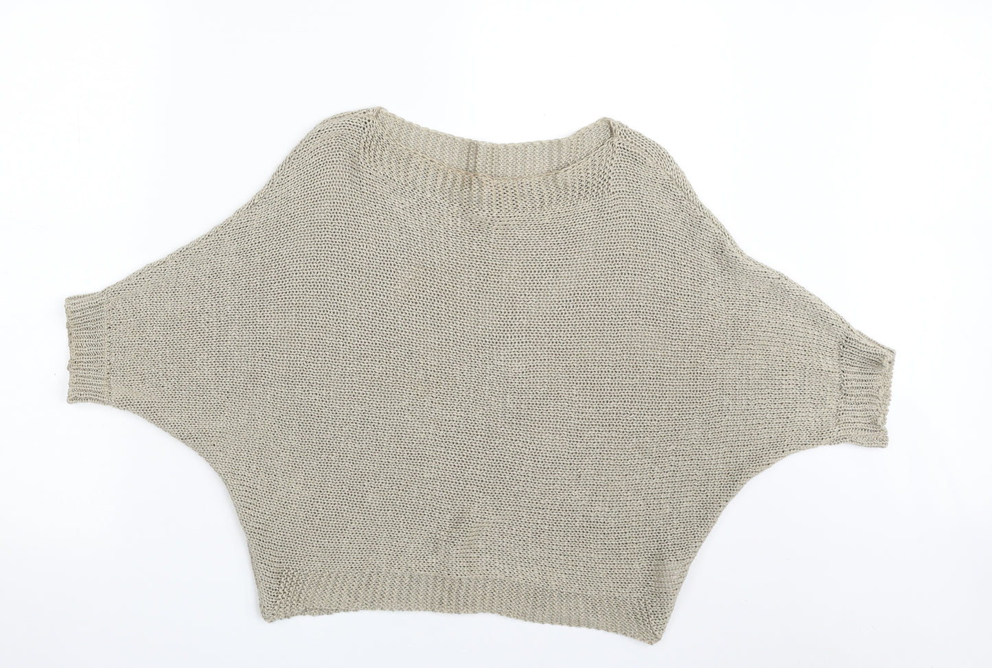 Carina Ricci Womens Beige Boat Neck  Acrylic Pullover Jumper Size S   - SIZE S/M