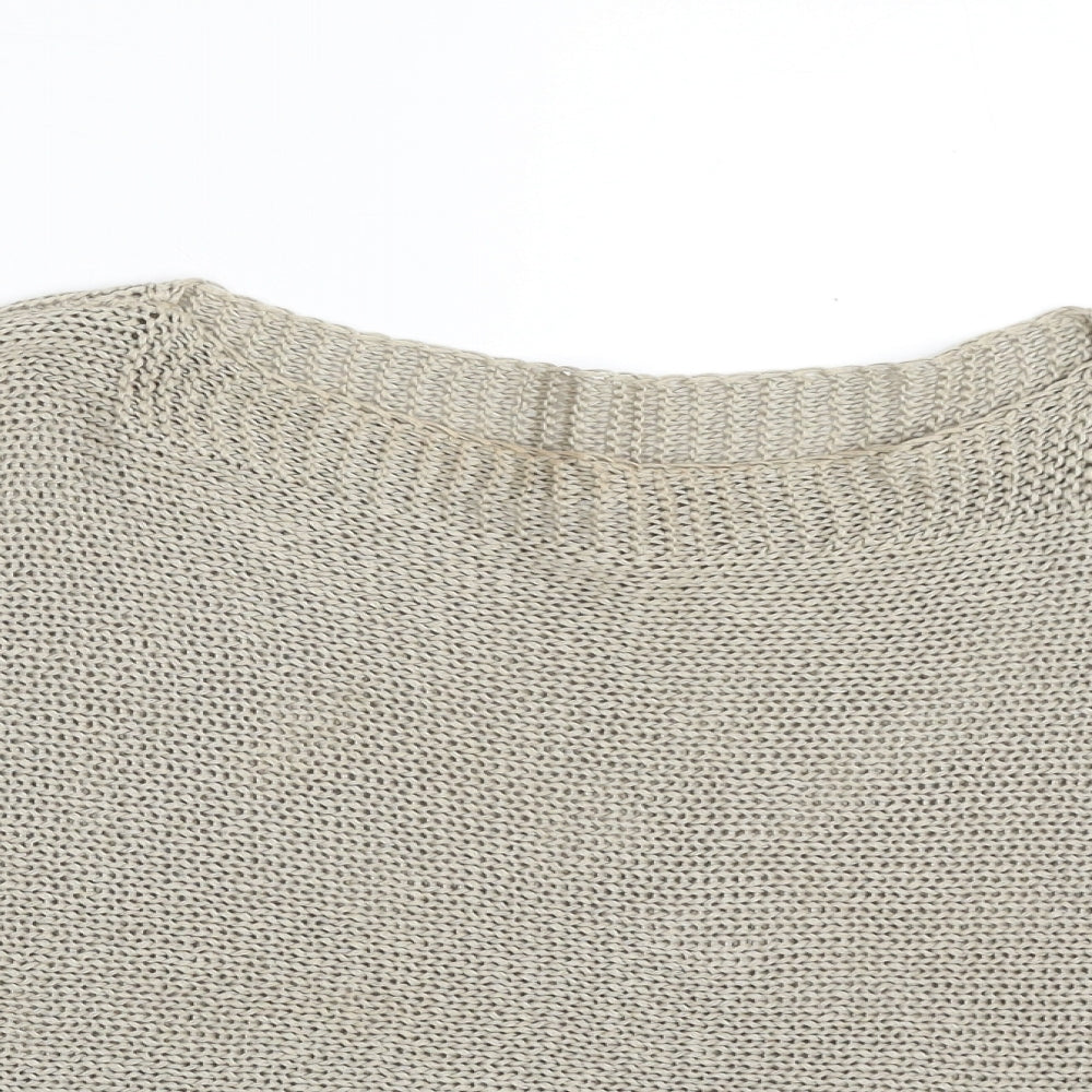 Carina Ricci Womens Beige Boat Neck  Acrylic Pullover Jumper Size S   - SIZE S/M