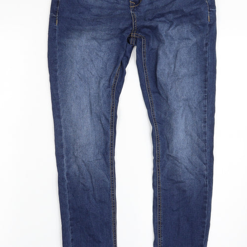 Denim & Co. Womens Blue  Cotton Skinny Jeans Size 10 L29 in Slim Zip