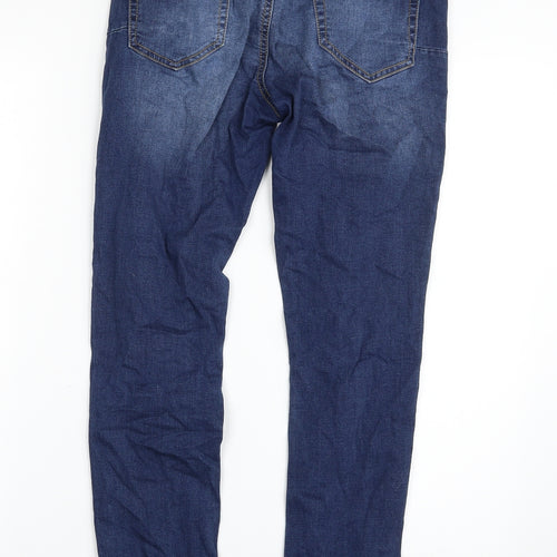 Denim & Co. Womens Blue  Cotton Skinny Jeans Size 10 L29 in Slim Zip