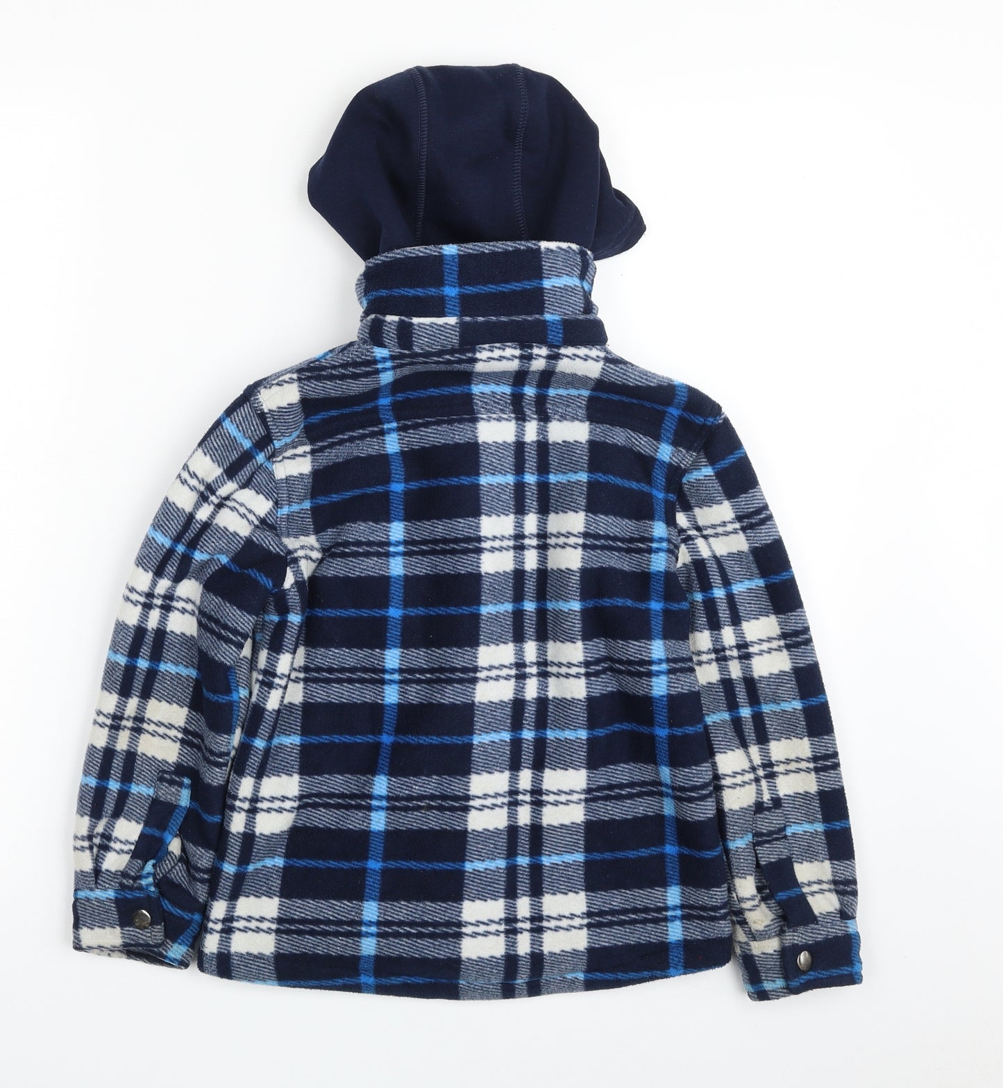 Dunnes Stores Boys Blue Plaid  Jacket  Size 7-8 Years  Snap