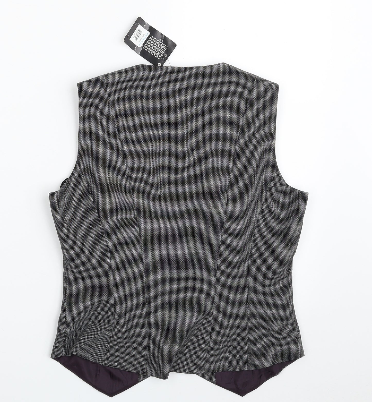 Atmosphere Womens Grey Geometric  Jacket Waistcoat Size 12  Button