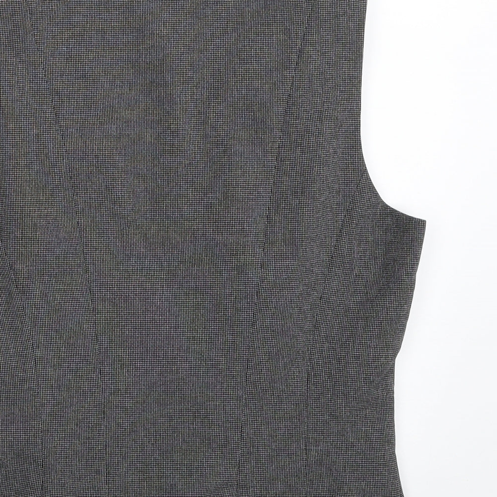 Atmosphere Womens Grey Geometric  Jacket Waistcoat Size 12  Button