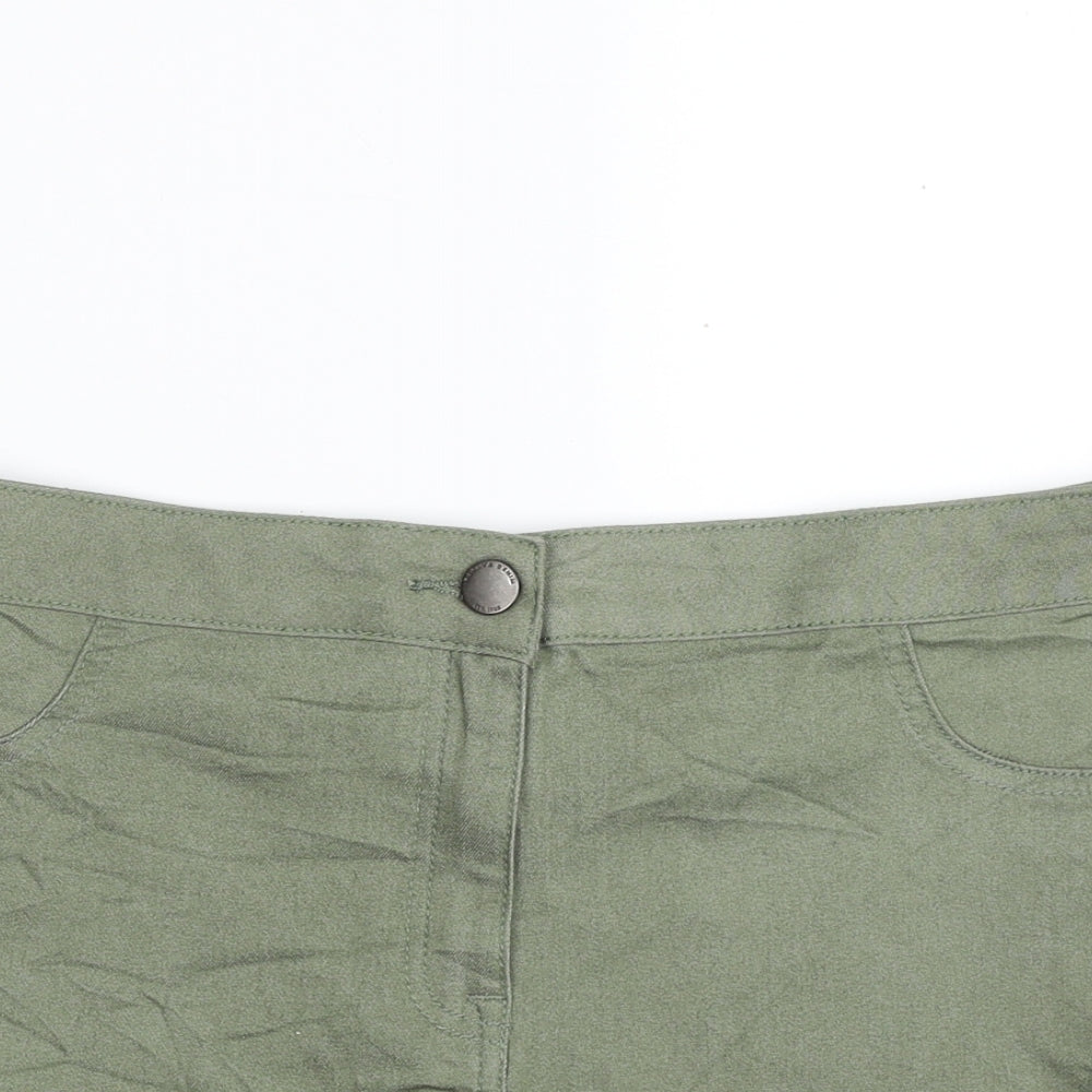 Matalan Womens Green  Cotton Mom Shorts Size 16 L3 in Slim Zip