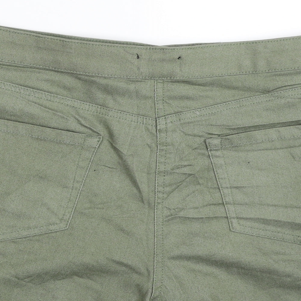 Matalan Womens Green  Cotton Mom Shorts Size 16 L3 in Slim Zip