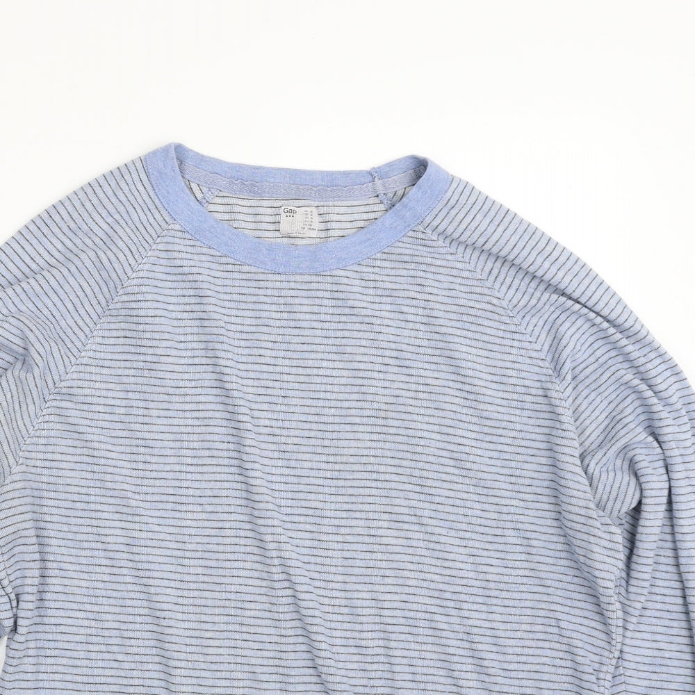 Gap Mens Blue Striped Cotton Pullover Sweatshirt Size M