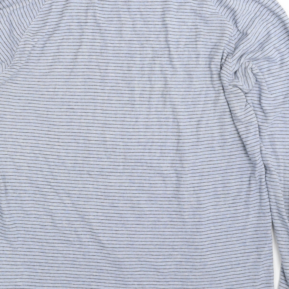Gap Mens Blue Striped Cotton Pullover Sweatshirt Size M
