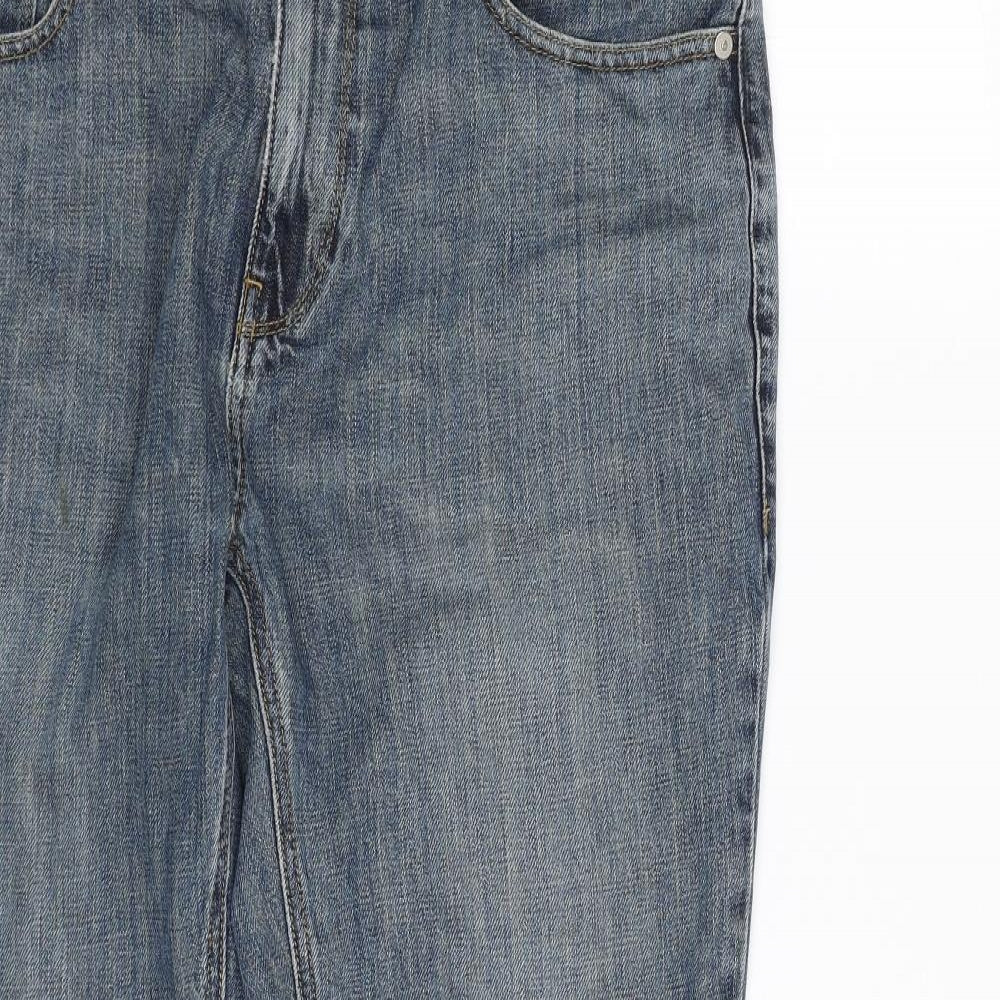 NEXT Mens Blue  Cotton Straight Jeans Size 32 in L31 in Slim Zip
