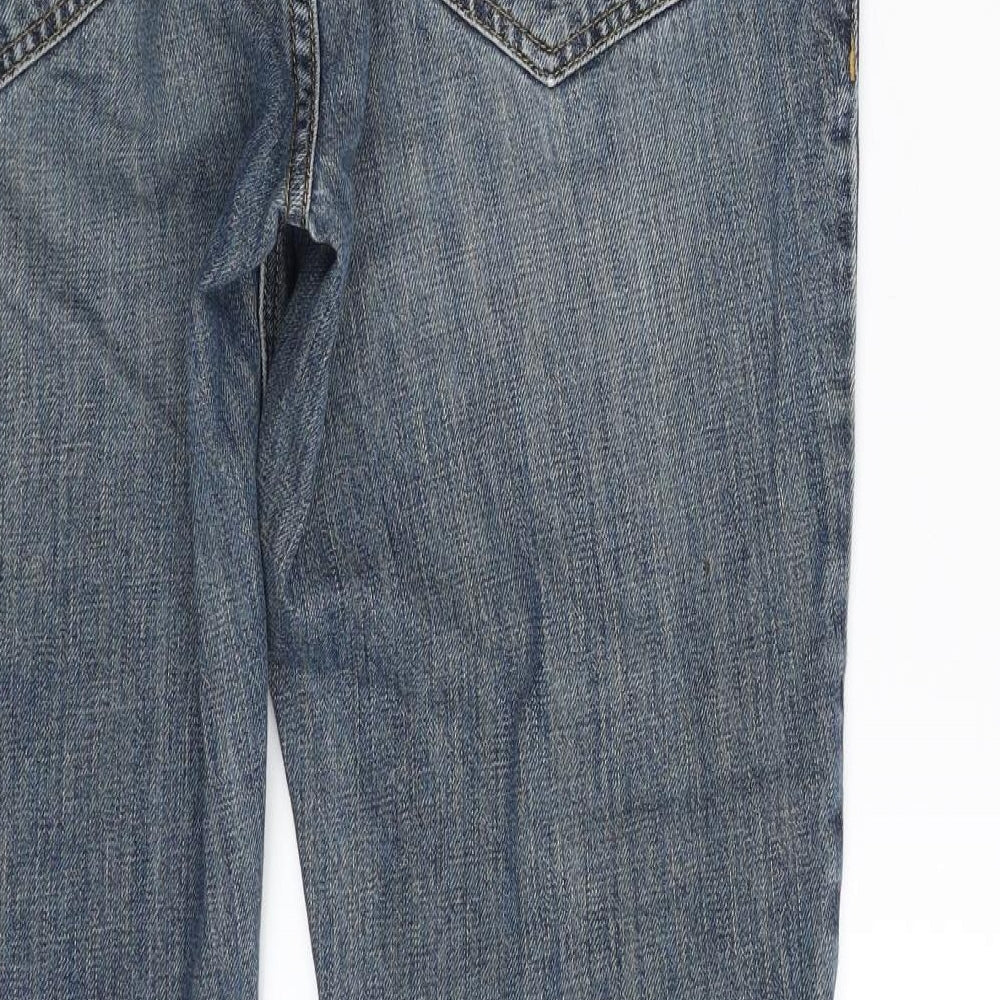 NEXT Mens Blue  Cotton Straight Jeans Size 32 in L31 in Slim Zip