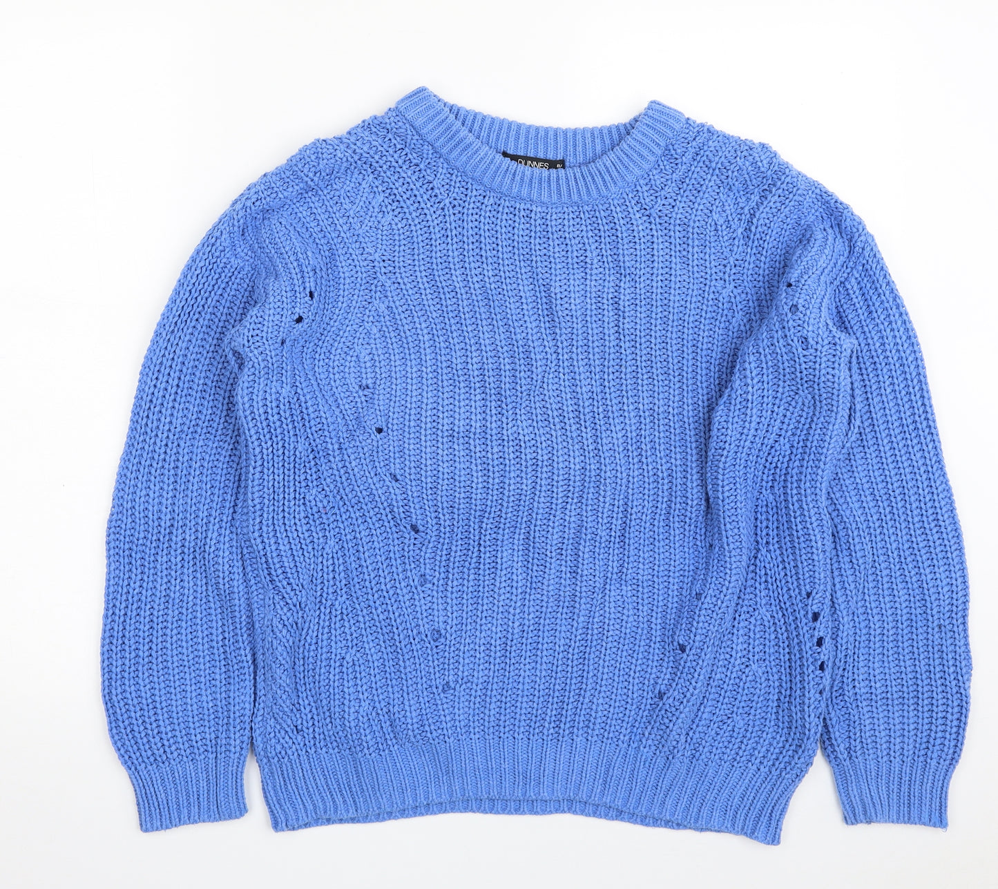 Dunnes Stores Womens Blue Crew Neck  Cotton Pullover Jumper Size S