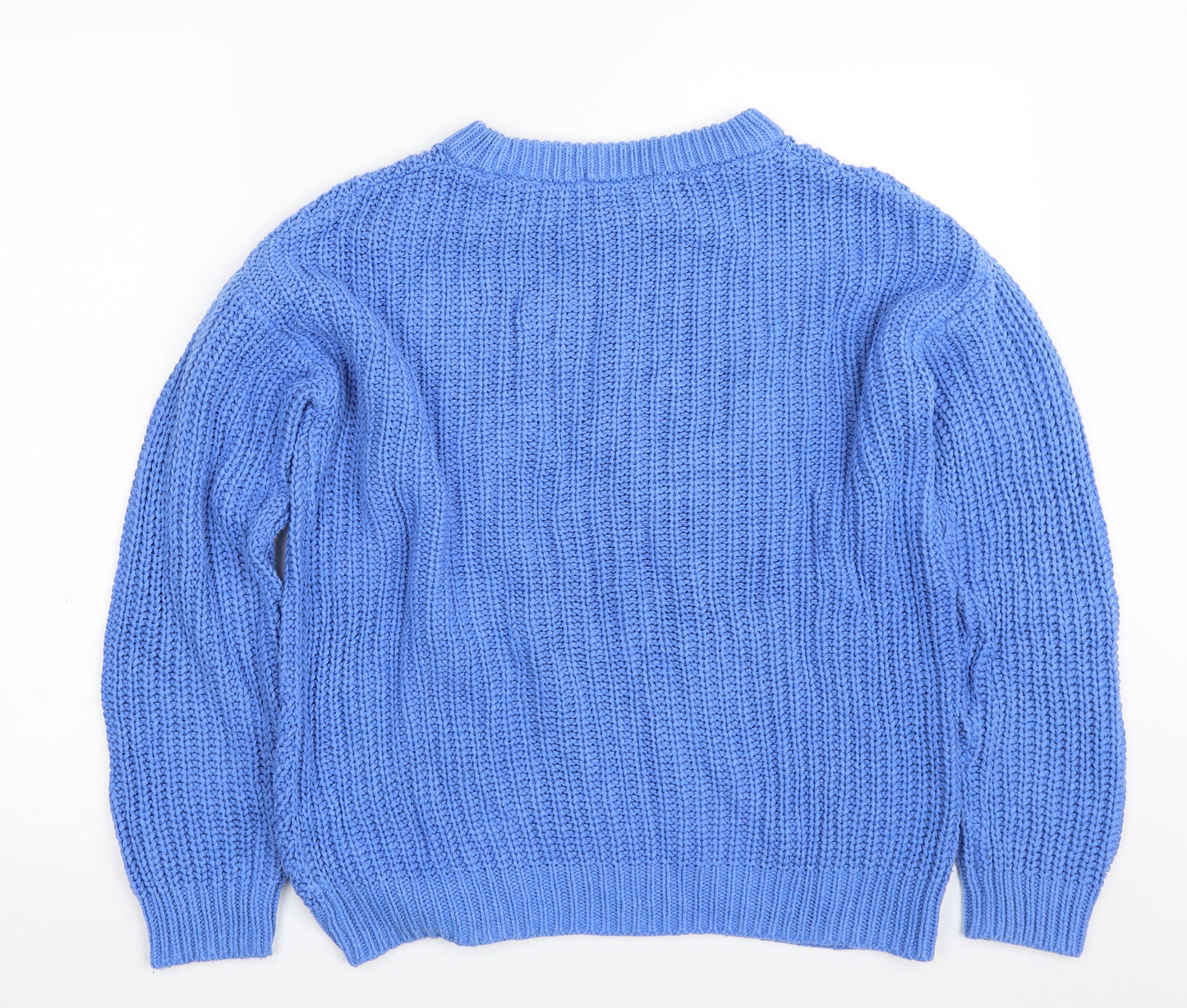 Dunnes Stores Womens Blue Crew Neck  Cotton Pullover Jumper Size S