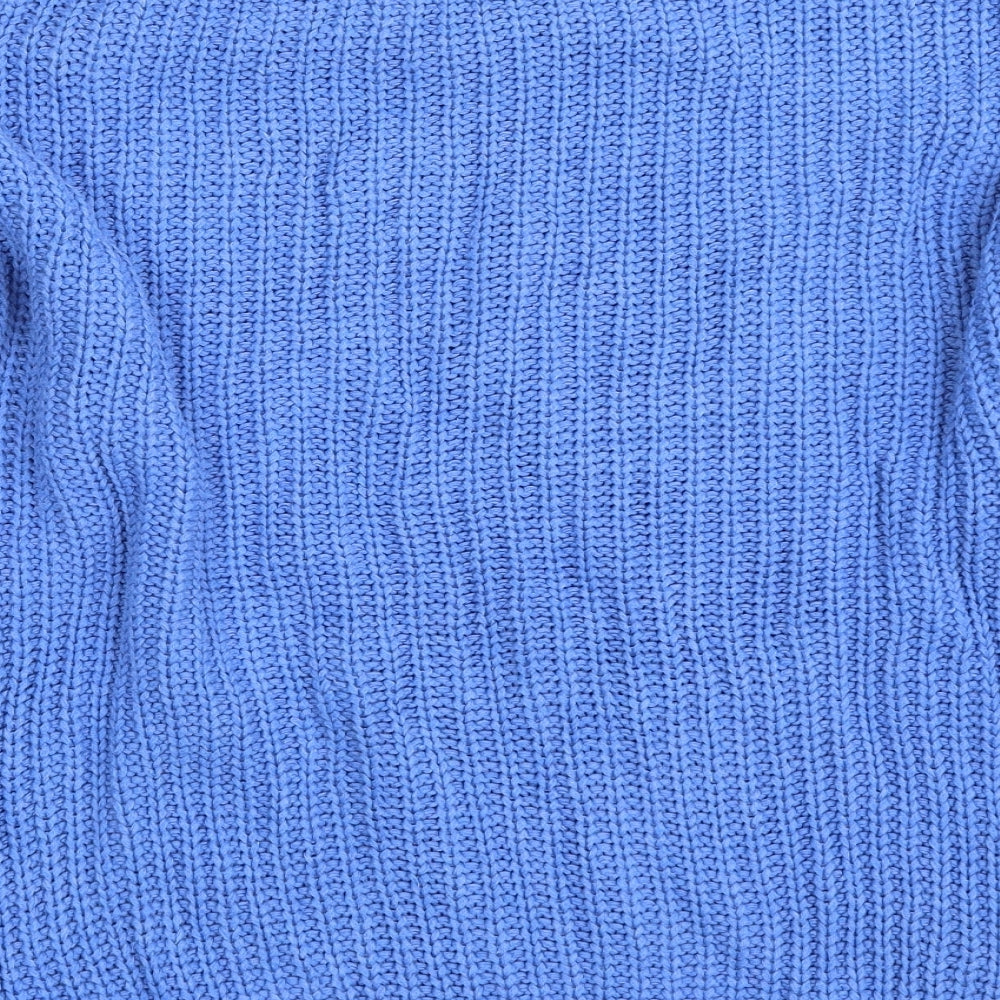 Dunnes Stores Womens Blue Crew Neck  Cotton Pullover Jumper Size S