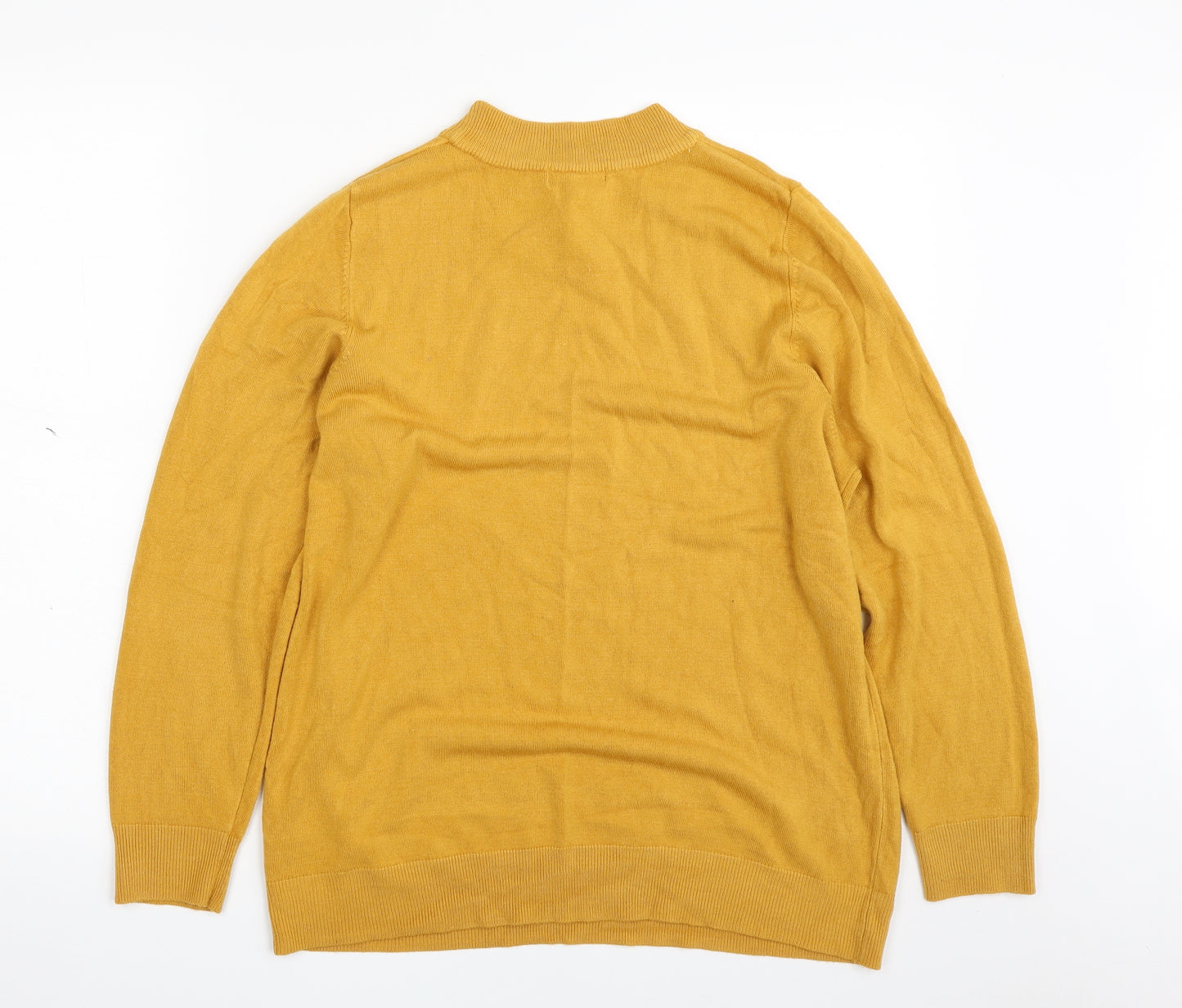 Bonmarché Womens Yellow Crew Neck  Acrylic Pullover Jumper Size 18