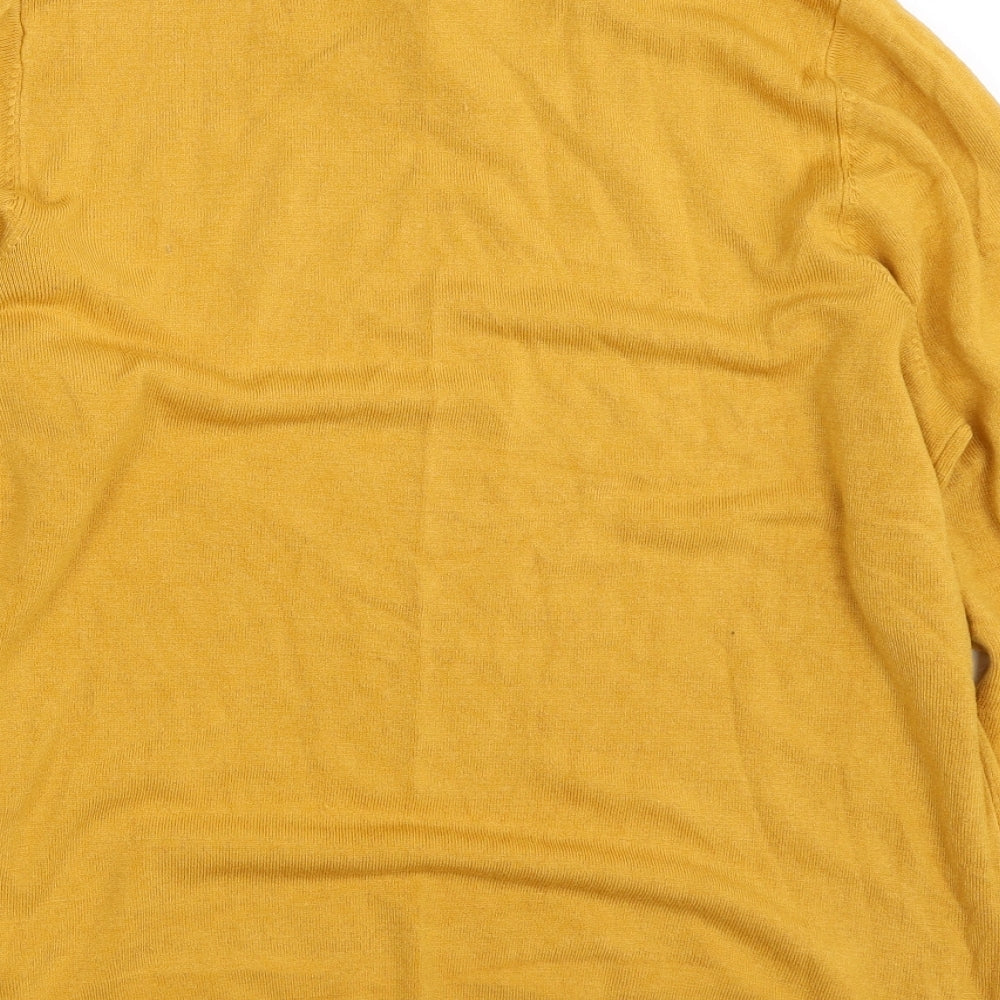 Bonmarché Womens Yellow Crew Neck  Acrylic Pullover Jumper Size 18