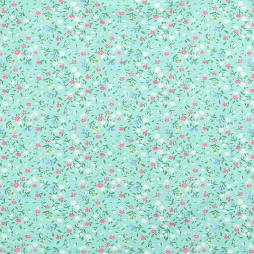 Papaya Womens Green Floral Polyester Basic T-Shirt Size 18 Boat Neck