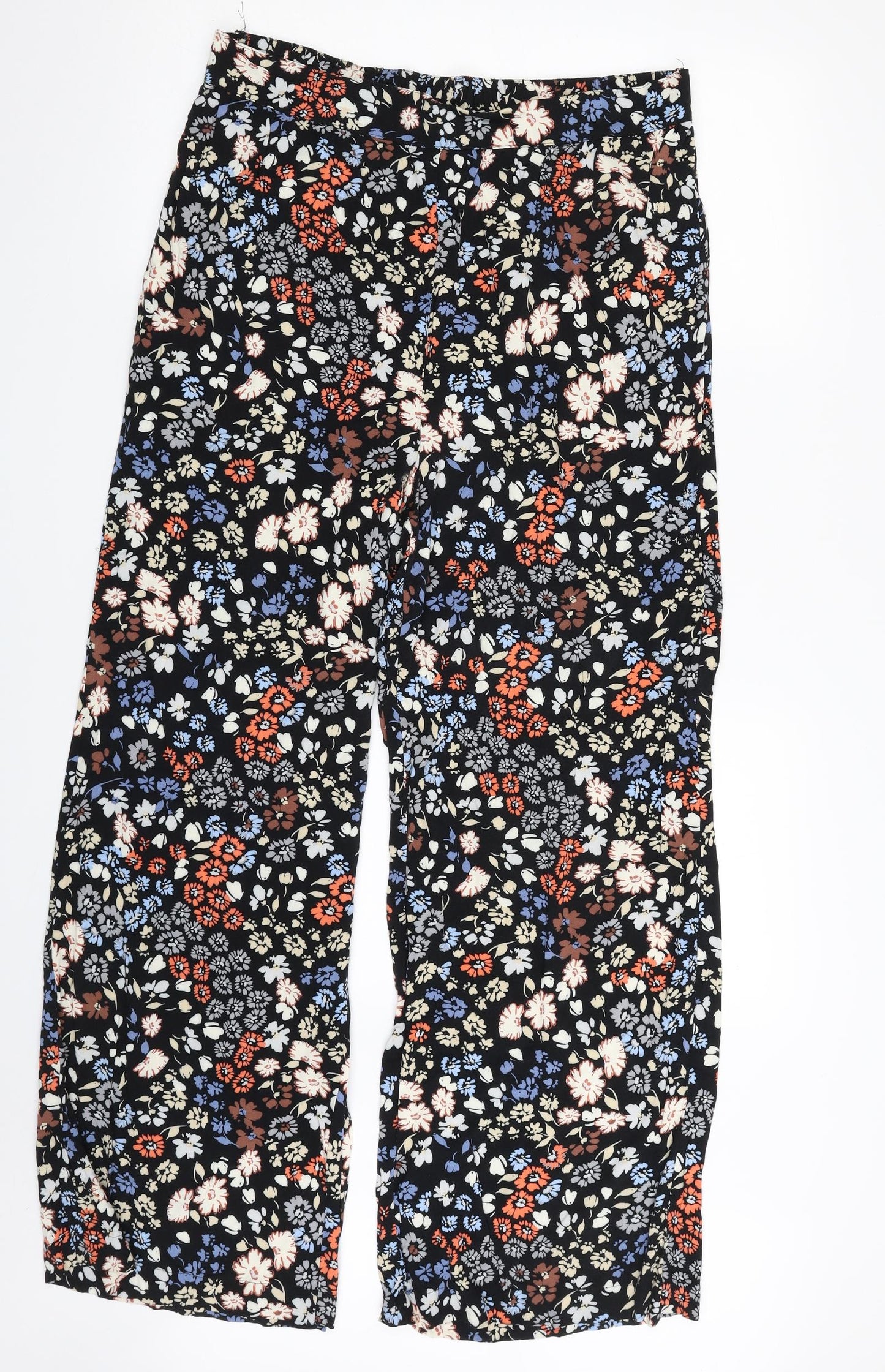 NEXT Womens Black Floral Viscose Jogger Leggings Size 14 L28 in