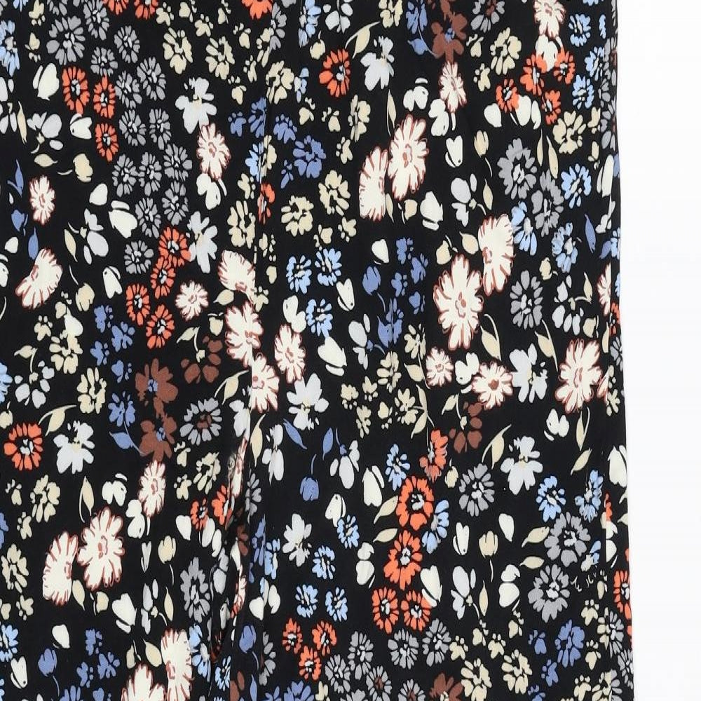 NEXT Womens Black Floral Viscose Jogger Leggings Size 14 L28 in