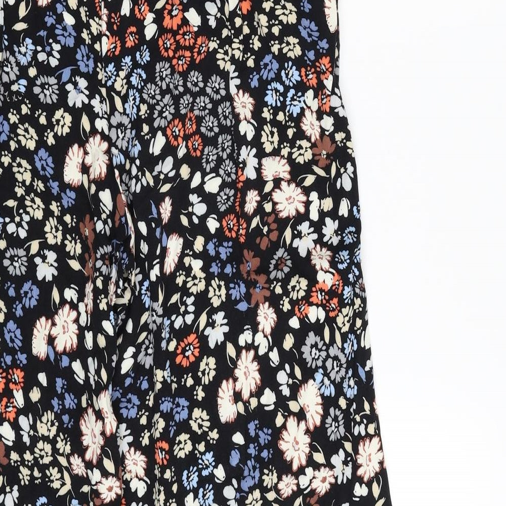 NEXT Womens Black Floral Viscose Jogger Leggings Size 14 L28 in