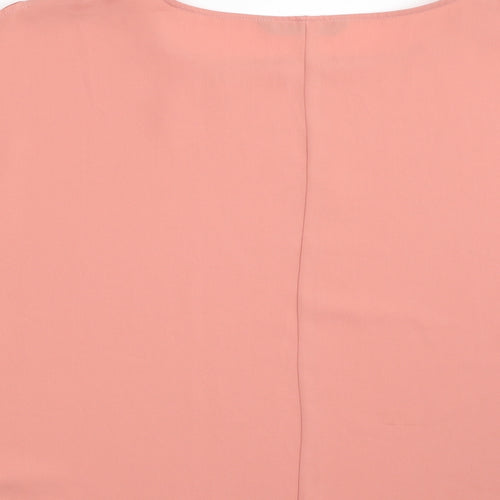 Dunnes Stores Womens Pink  Polyester Basic Blouse Size 16 Boat Neck - Tie