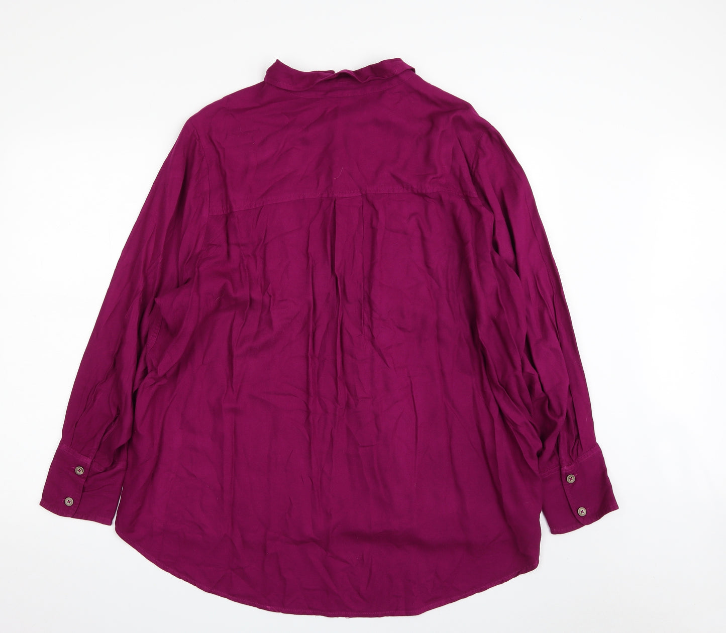 Marks and Spencer Womens Purple  Viscose Basic Blouse Size 22 Collared