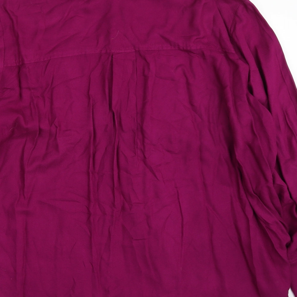Marks and Spencer Womens Purple  Viscose Basic Blouse Size 22 Collared
