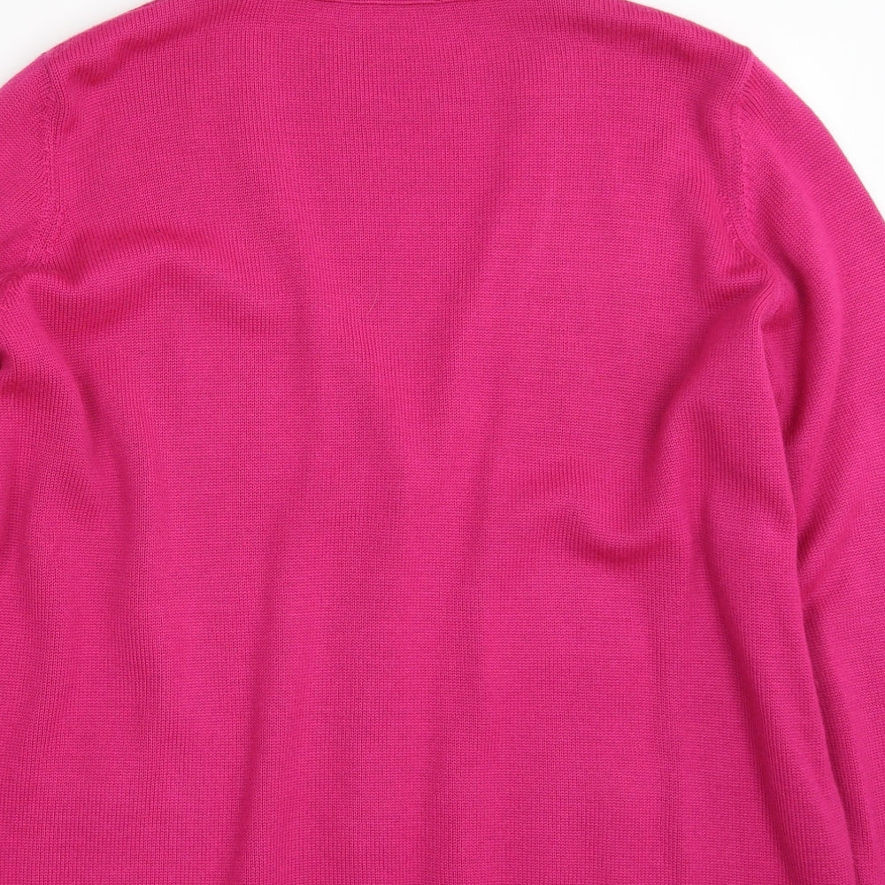 Gollehaug Collection  Womens Pink V-Neck  Wool Cardigan Jumper Size 20