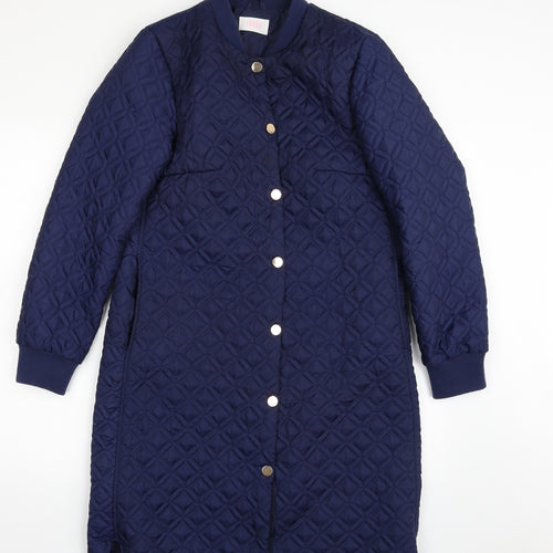 Savida Womens Blue Argyle/Diamond  Quilted Jacket Size S  Snap