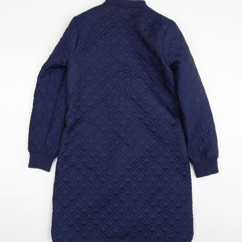 Savida Womens Blue Argyle/Diamond  Quilted Jacket Size S  Snap