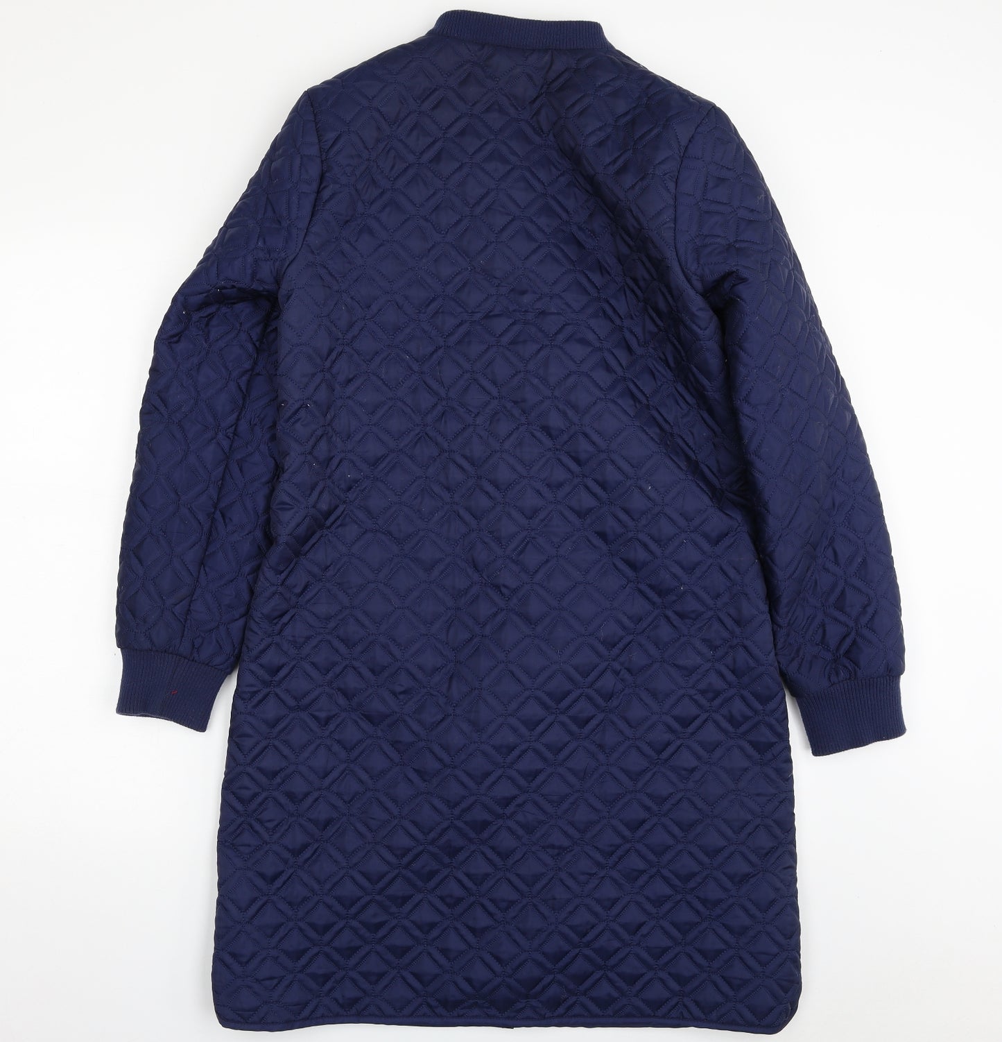 Savida Womens Blue Argyle/Diamond  Quilted Jacket Size S  Snap