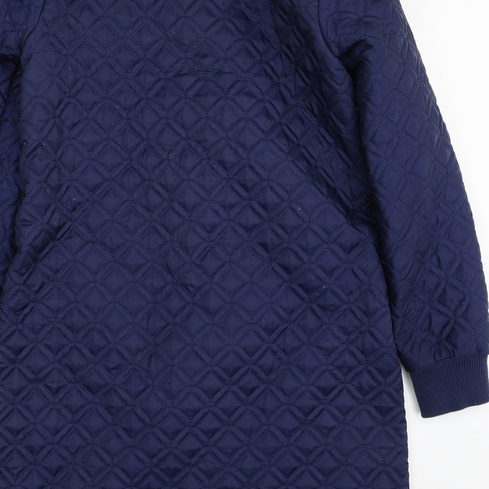 Savida Womens Blue Argyle/Diamond  Quilted Jacket Size S  Snap