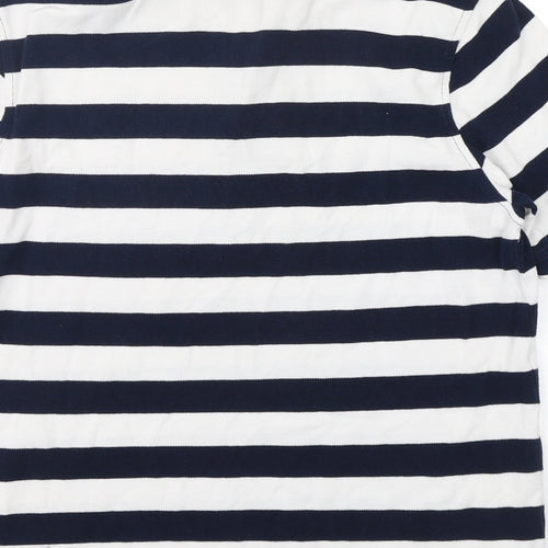 TU Mens Multicoloured Striped Cotton  Polo Size M Collared