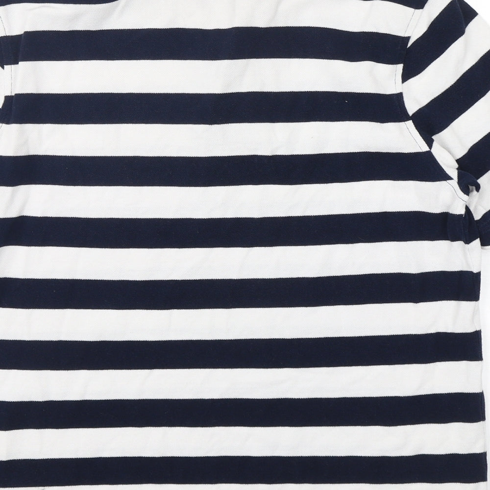 TU Mens Multicoloured Striped Cotton  Polo Size M Collared