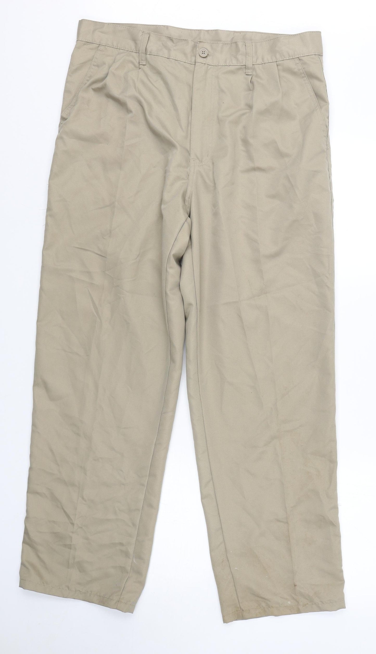 Dunlop Mens Beige  Polyester Trousers  Size 36 L31 in Regular
