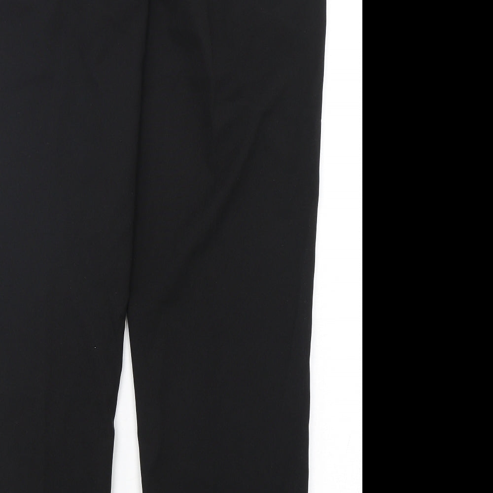 Papaya Womens Black  Polyester Trousers  Size 16 L30 in Regular