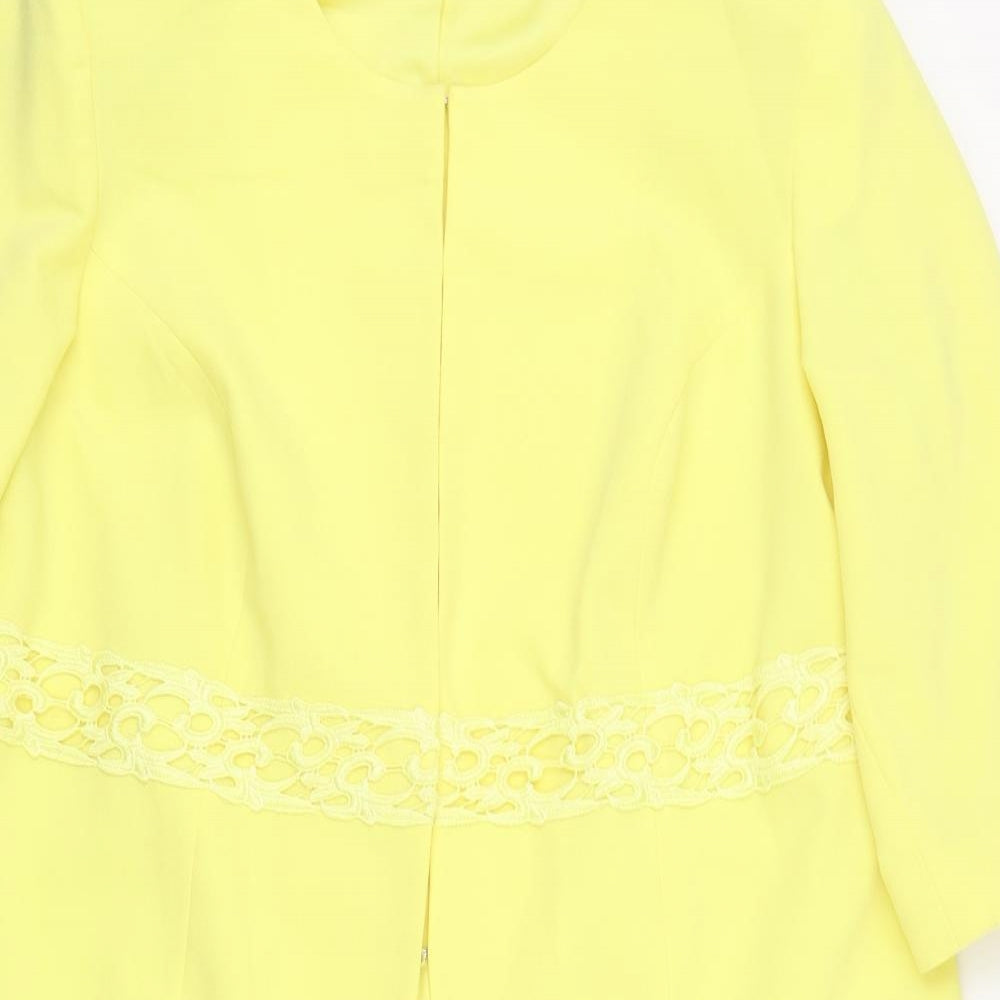 Together Womens Yellow   Overcoat Coat Size 22