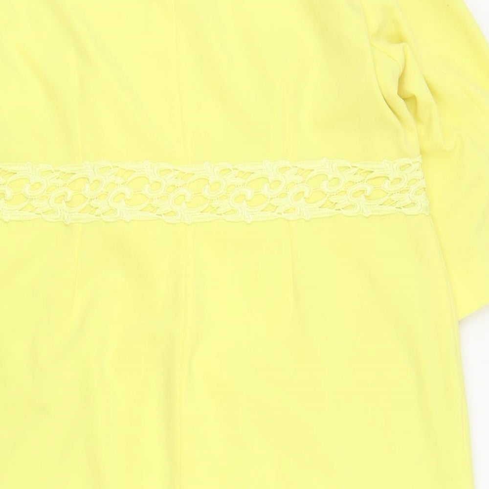 Together Womens Yellow   Overcoat Coat Size 22