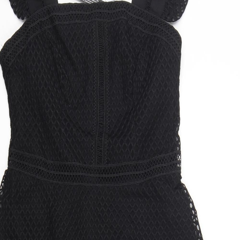 New Look Womens Black  Polyester A-Line  Size 14  Square Neck
