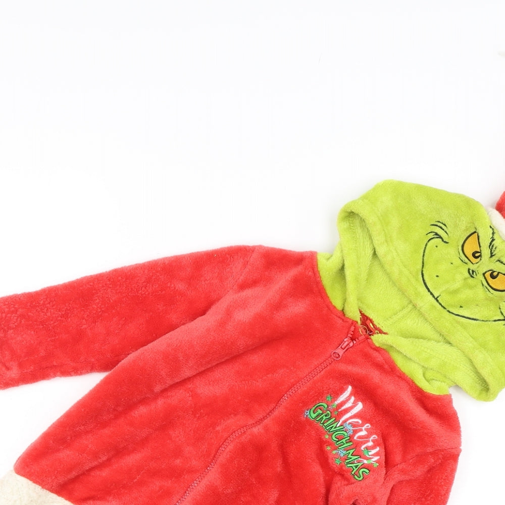 Dr Seuss Boys Multicoloured  Polyester  One Piece Size 5-6 Years  Zip - The Grinch