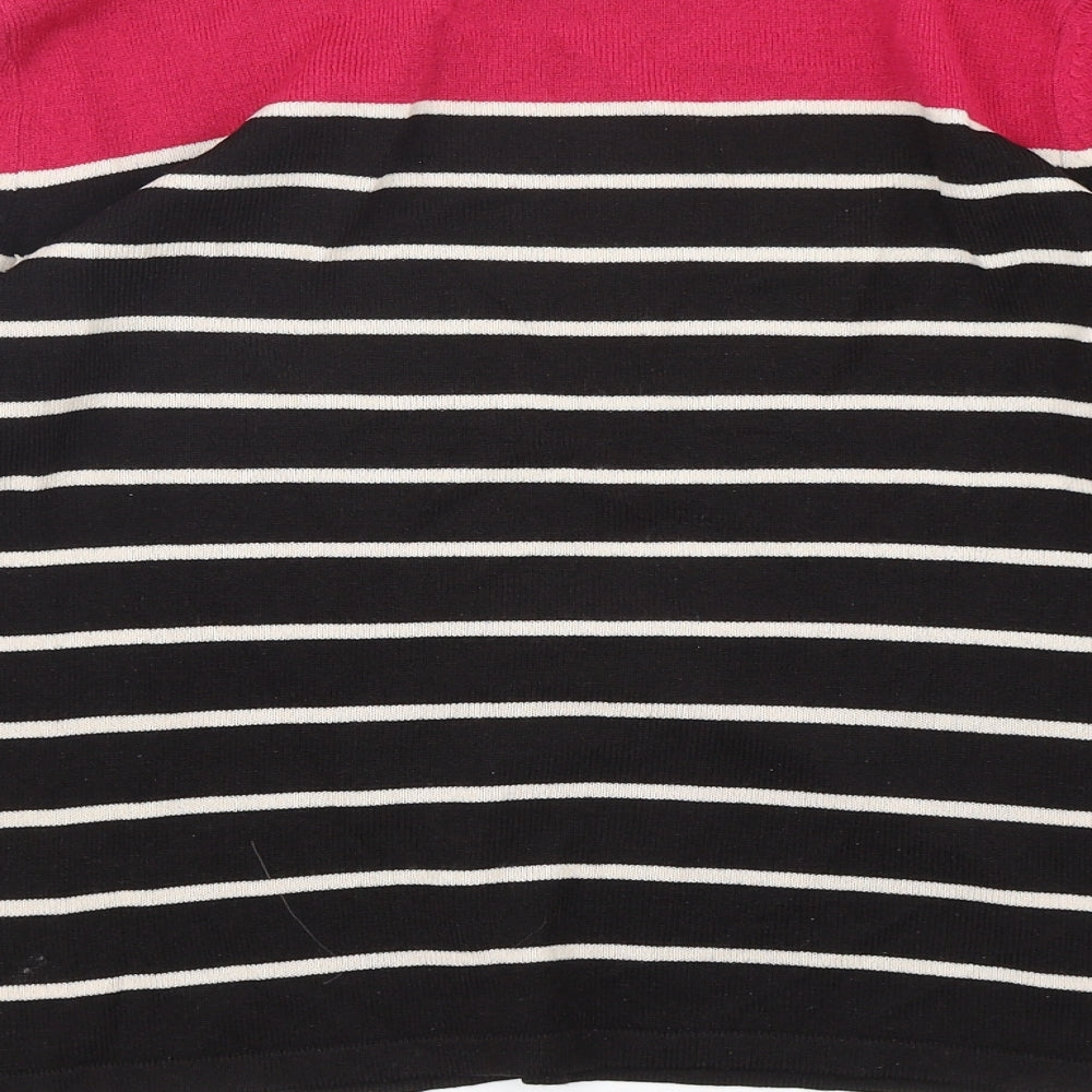 Marks and Spencer Womens Multicoloured Round Neck Striped Acrylic Pullover Jumper Size 12