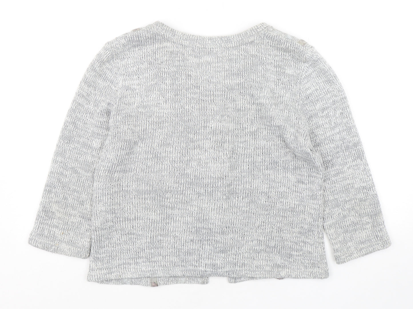 Per Una  Womens Grey Square Neck  Polyester Cardigan Jumper Size M