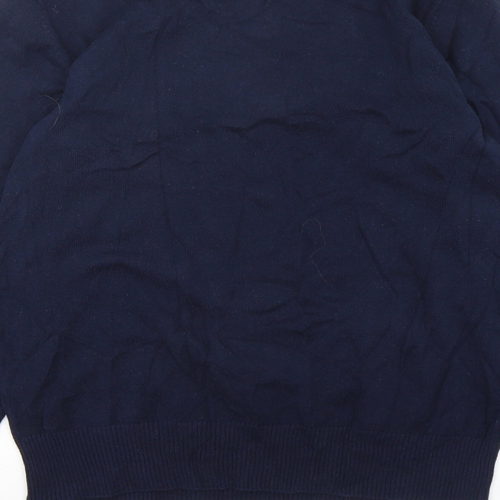 Dunnes Stores Womens Blue V-Neck  Cotton Pullover Jumper Size L