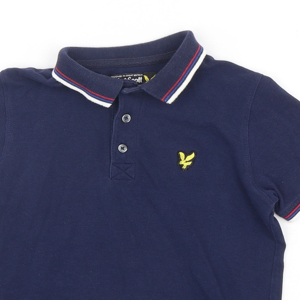 Lyle & Scott Boys Blue  Cotton Basic Polo Size 6-7 Years Collared