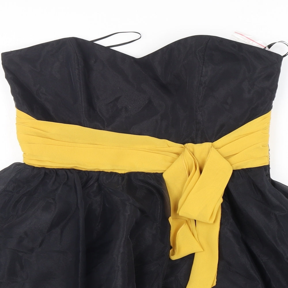 Lipsy Womens Black  Polyamide Skater Dress  Size 12  Off the Shoulder