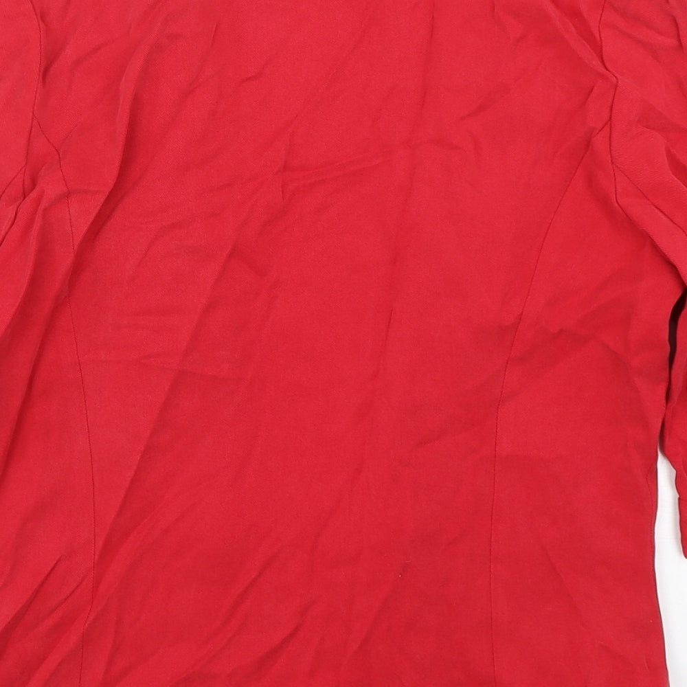Warehouse Womens Red  Lyocell Jacket Blazer Size 12